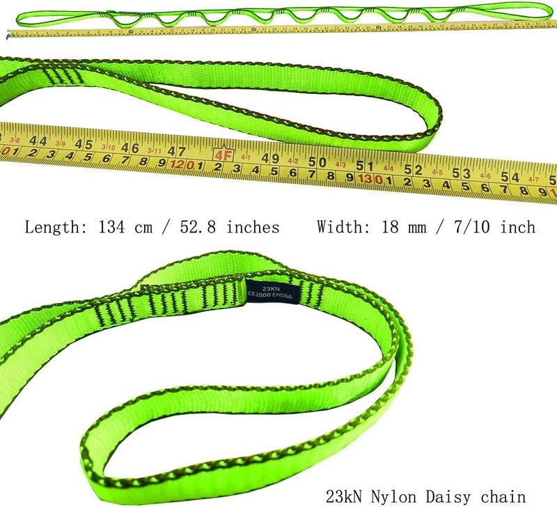 CAPARK 53 Inches Nylon Daisy Chains Rope Climbing Lanyard Straps Looped Strong Slings 23 kN Aerial Yoga Webbing - Image 3